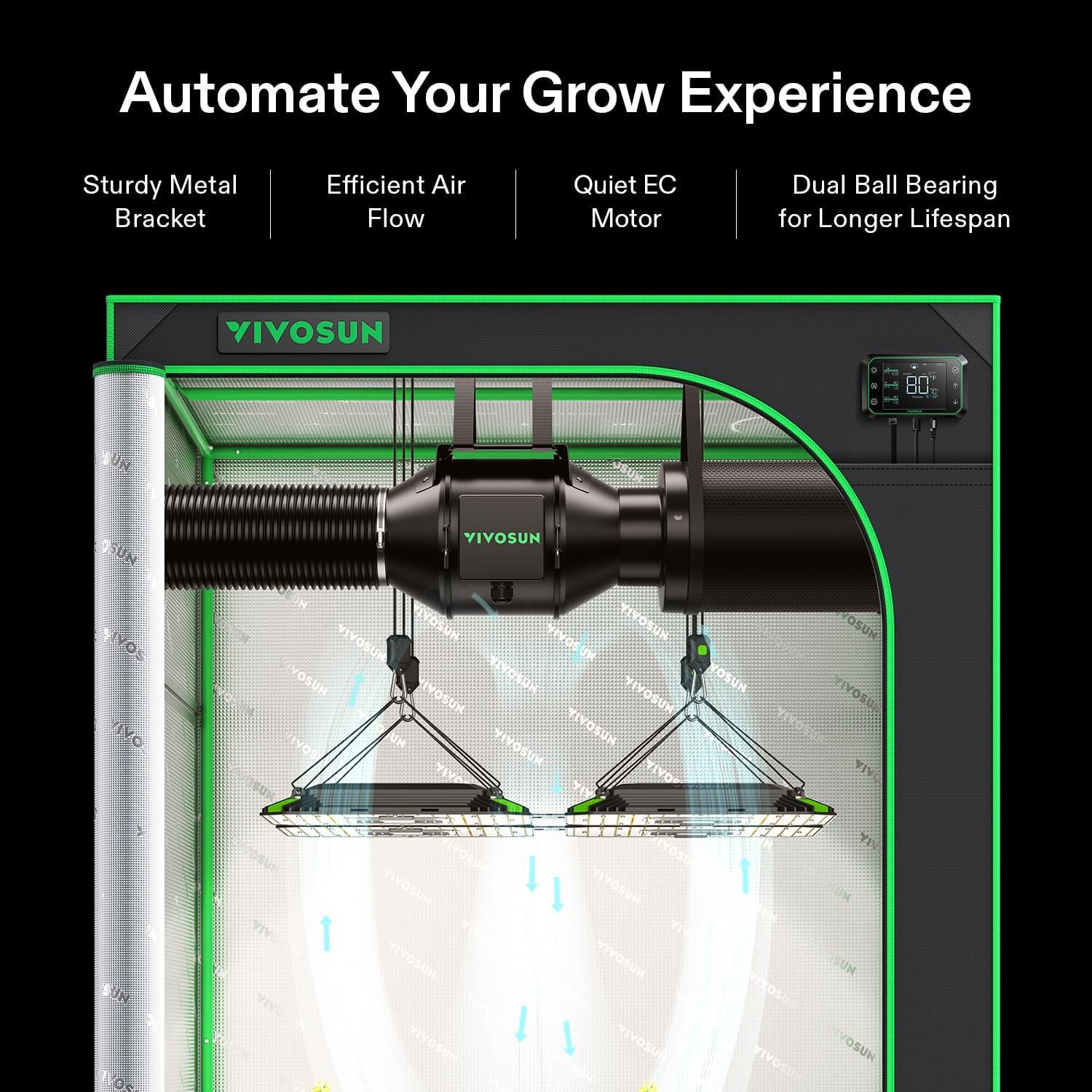 Ventilador de Conducto Inline VIVOSUN G4 10.16 cm 195 CFM