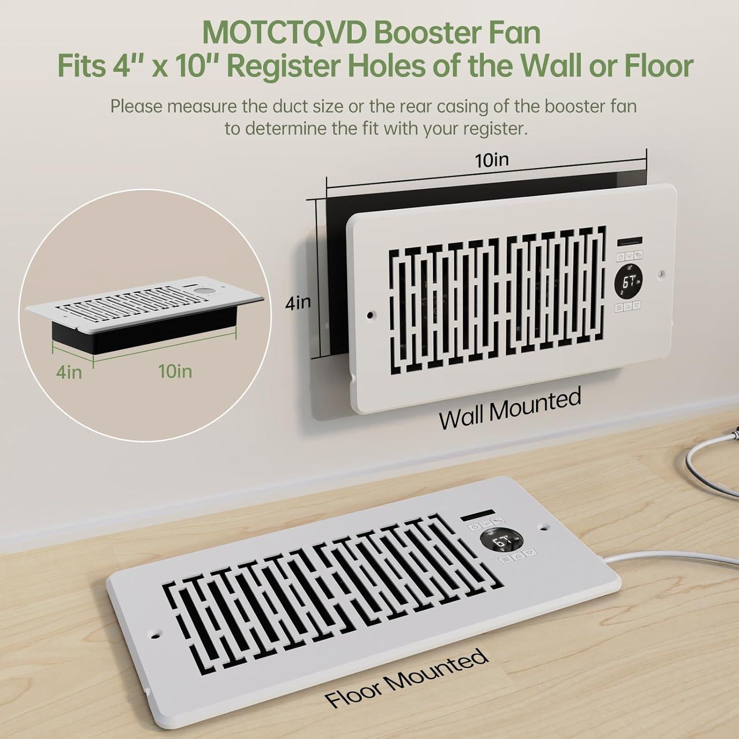 Ventilador Aumentador de Registro MOTCTQVD 10 Velocidades 4x10