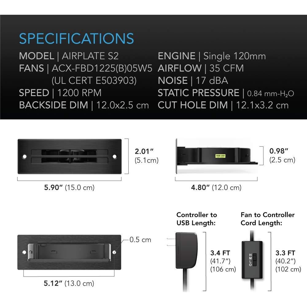 Ventilador Silencioso AC Infinity AIRPLATE S2 6" Control Velocidad