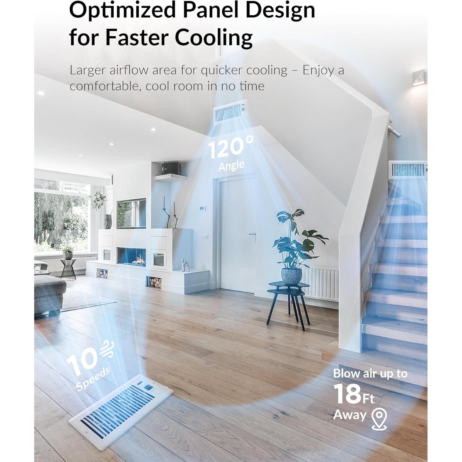 Ventilador Aumentador Howeall 4x12" Blanco Silencioso WiFi