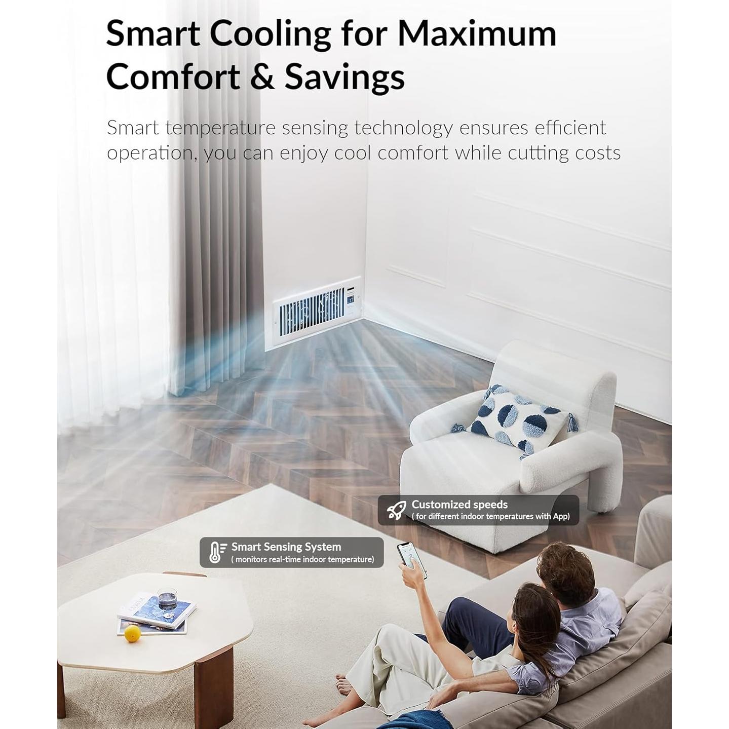 Ventilador Aumentador Howeall 4x12" Blanco Silencioso WiFi