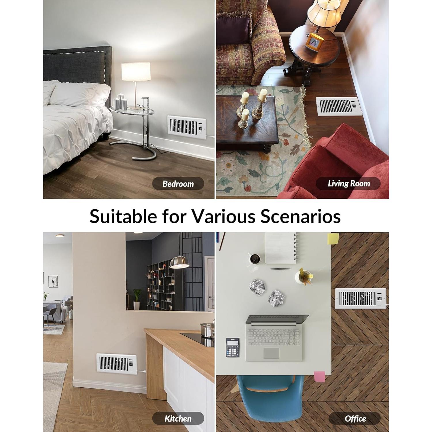 Ventilador Aumentador Howeall 4x12" Blanco Silencioso WiFi