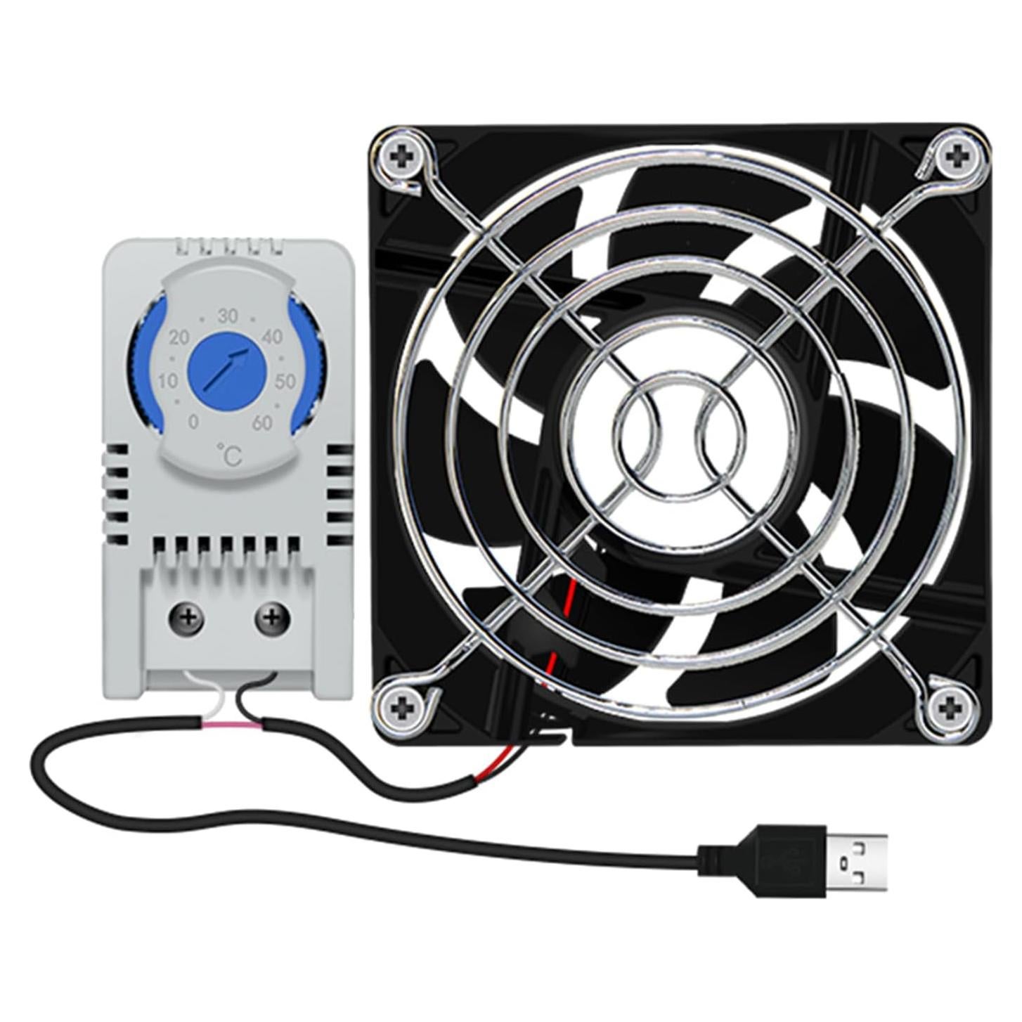 Ventilador de Gabinete USB VONNST 80mm Silencioso Control T°