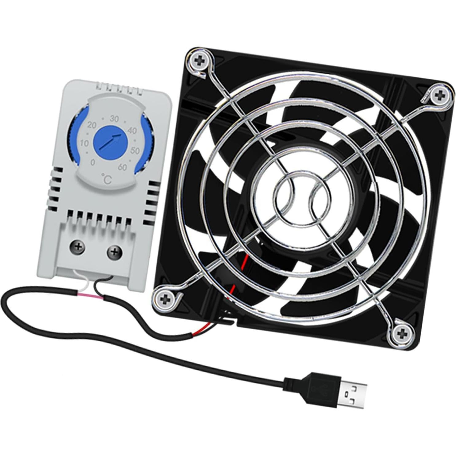 Ventilador de Gabinete USB VONNST 80mm Silencioso Control T°