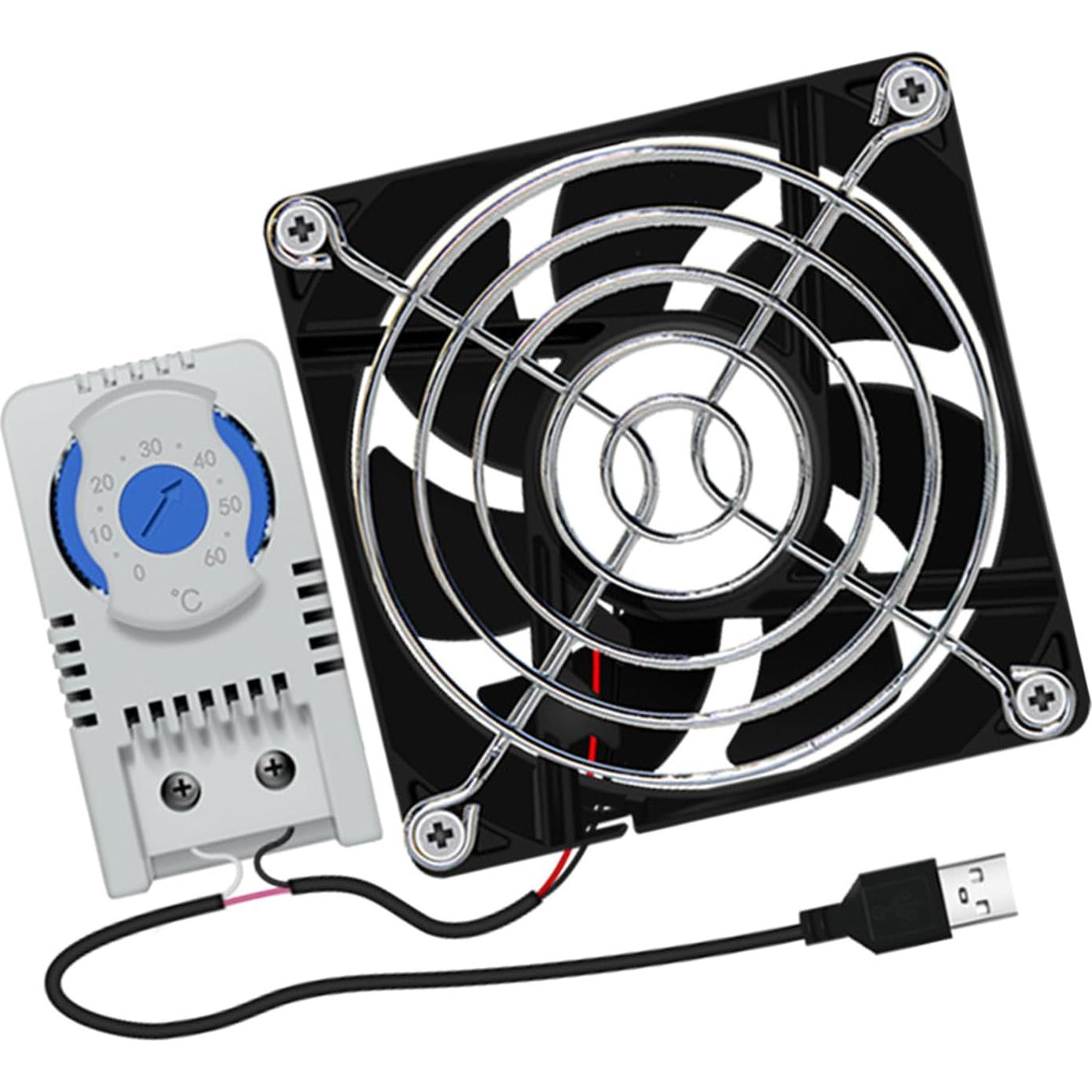 Ventilador de Gabinete USB VONNST 80mm Silencioso Control T°