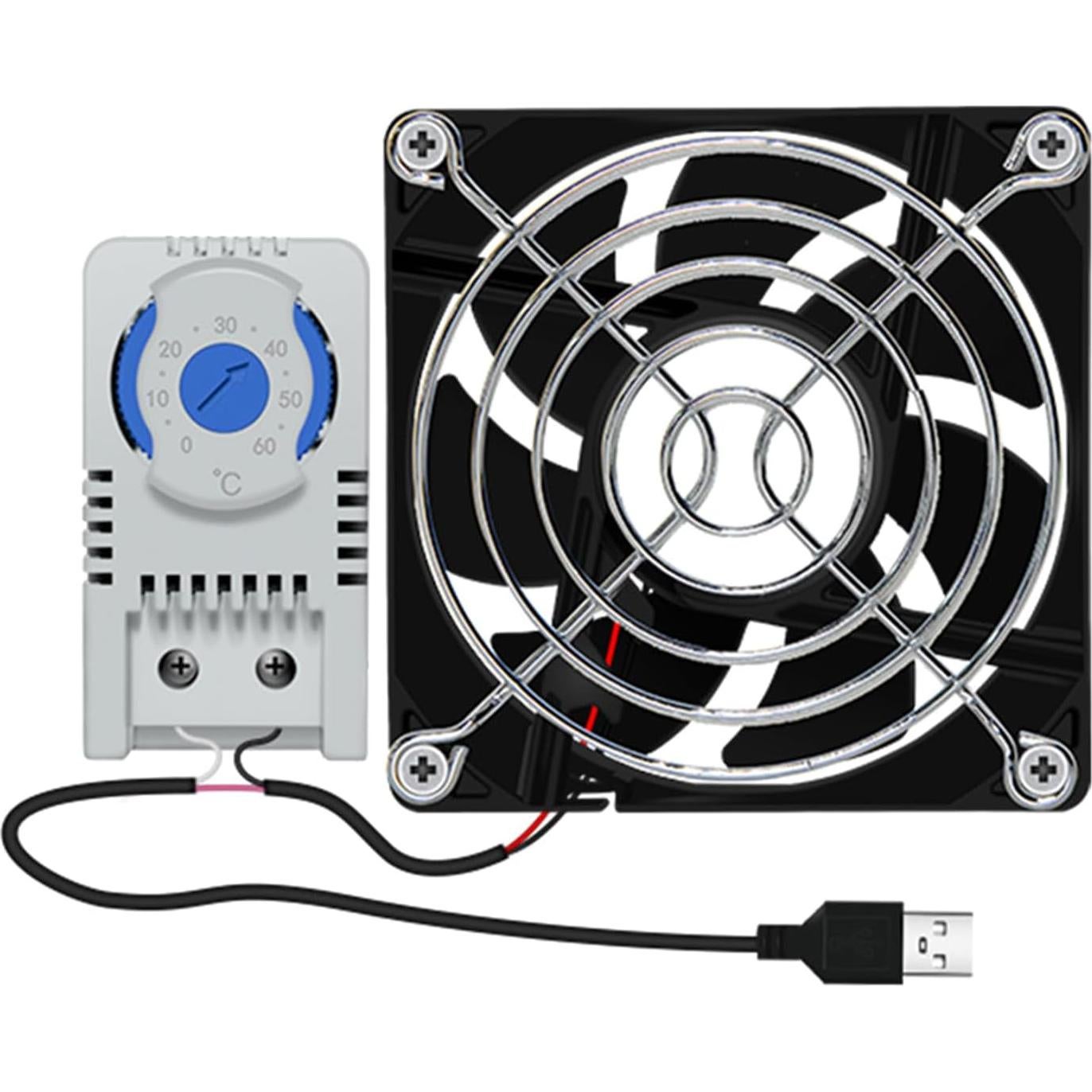 Ventilador de Gabinete USB VONNST 80mm Silencioso Control T°