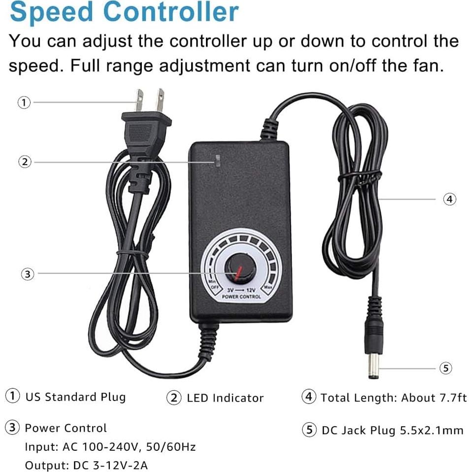 Ventilador de Conducto ACEDUROBLA 2" Blanco 22 CFM 11 Velocidades