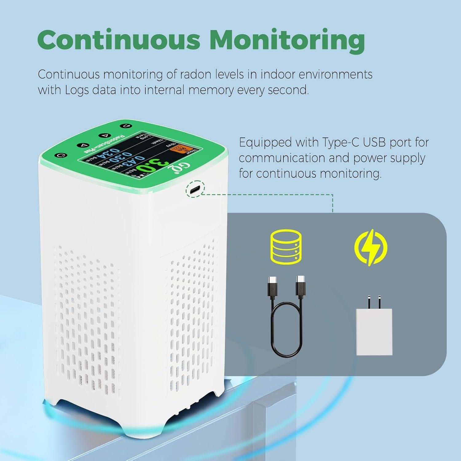 Detector de Gas Radón GQ RadonScan-Plus Monitoreo Remoto