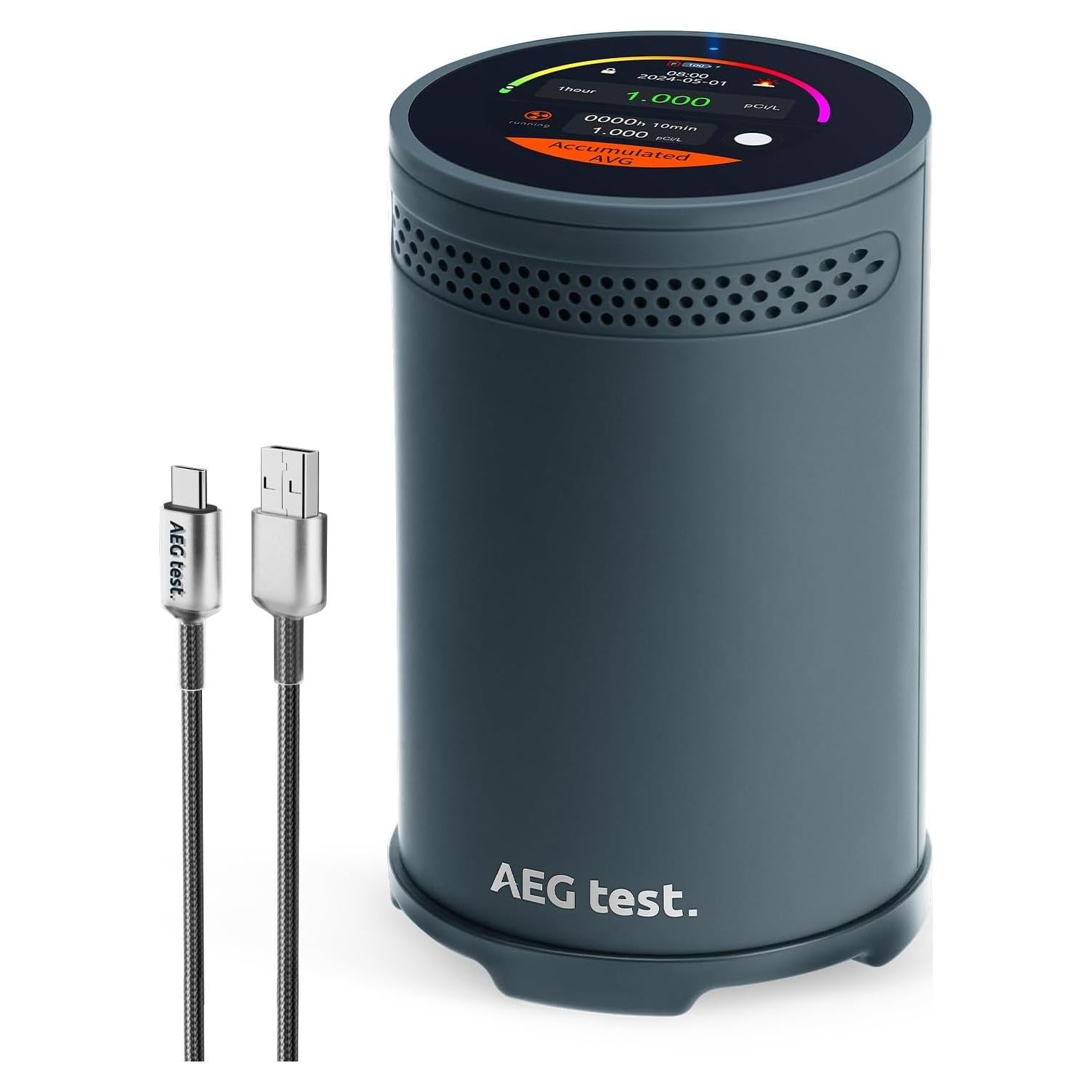 Detector de Radón HOUND-3699 AEGTEST Pantalla Táctil Color