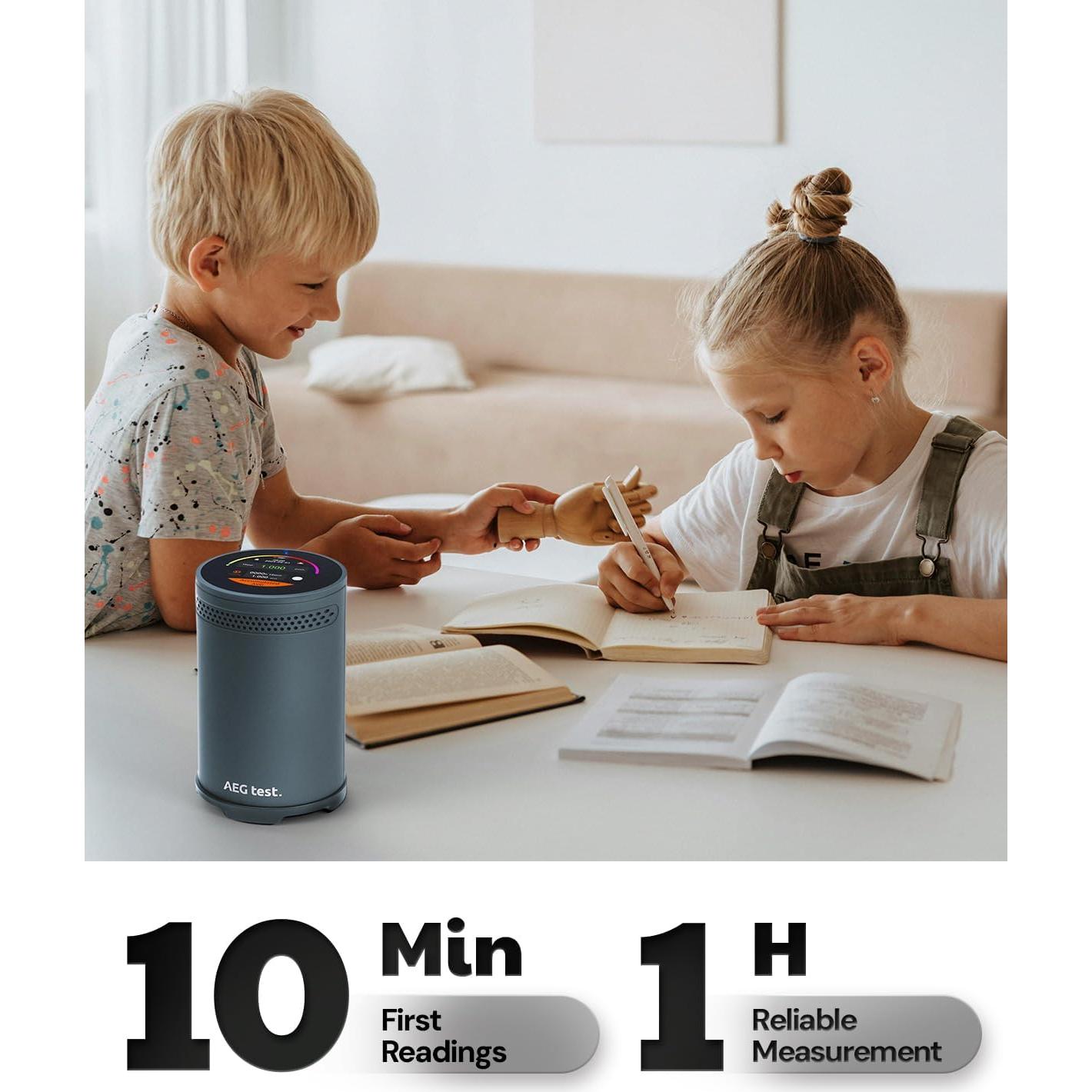 Detector de Radón HOUND-3699 AEGTEST Pantalla Táctil Color