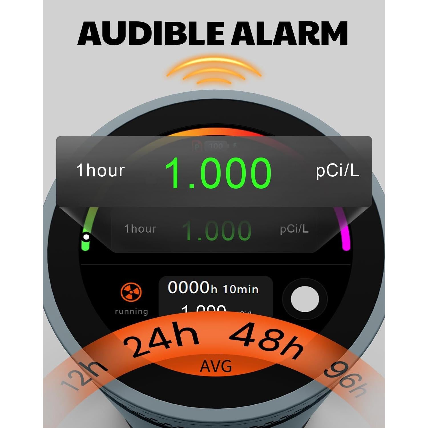 Detector de Radón HOUND-3699 AEGTEST Pantalla Táctil Color