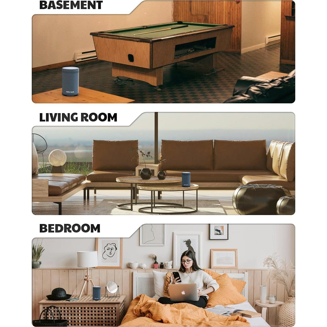 Detector de Radón HOUND-3699 AEGTEST Pantalla Táctil Color