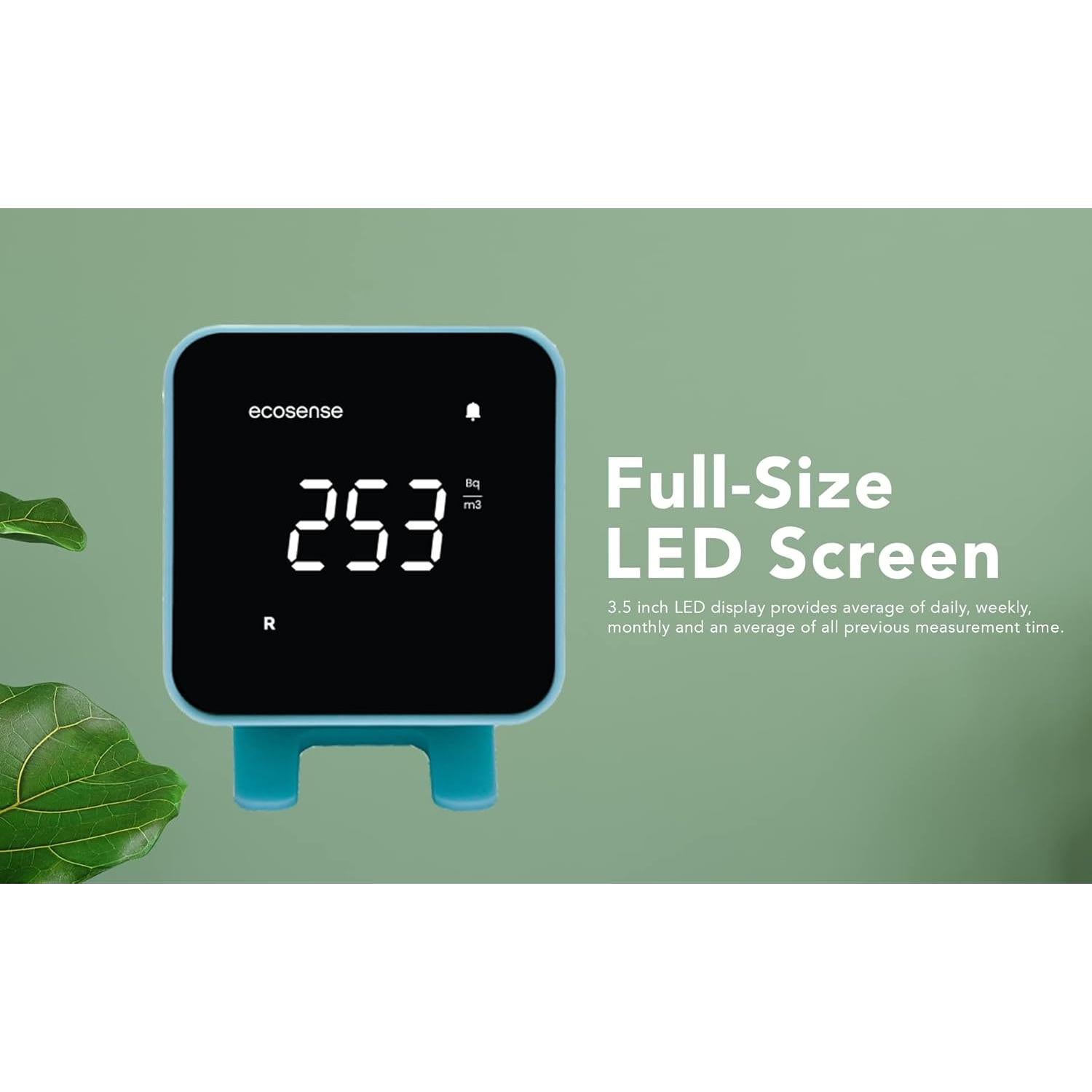 Detector de Radón Ecosense EB100 EcoBlu, Monitoreo Preciso