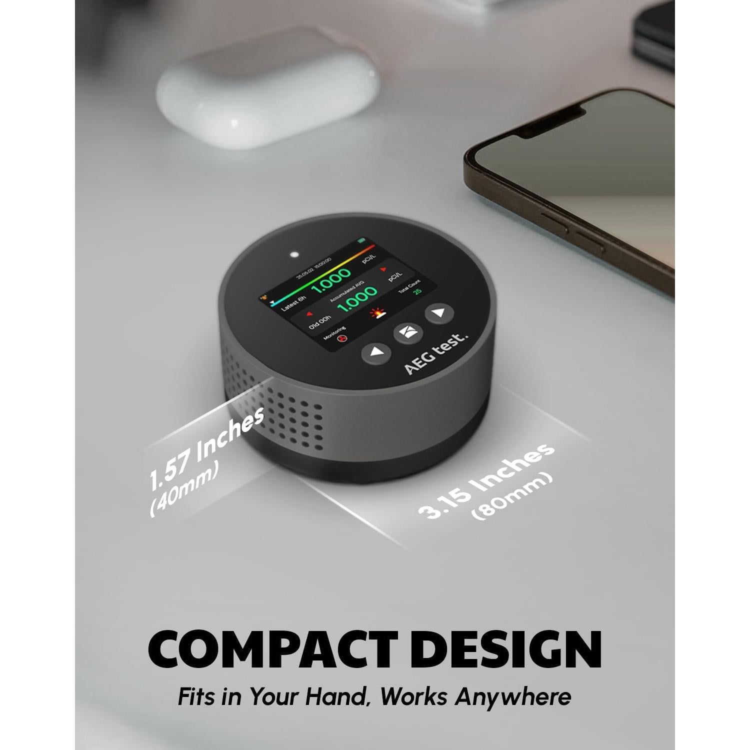 Detector de Radón HOUND-1085, Monitoreo Portátil y Recargable