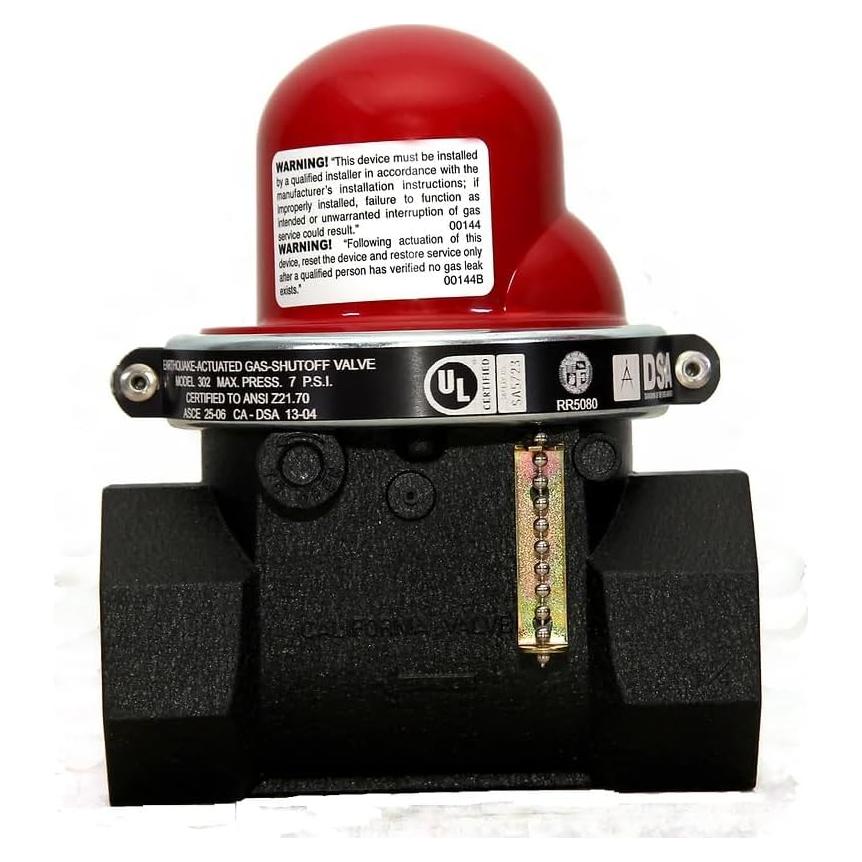 Válvula de Cierre de Gas Sísimica 303 3.81 cm Horizontal