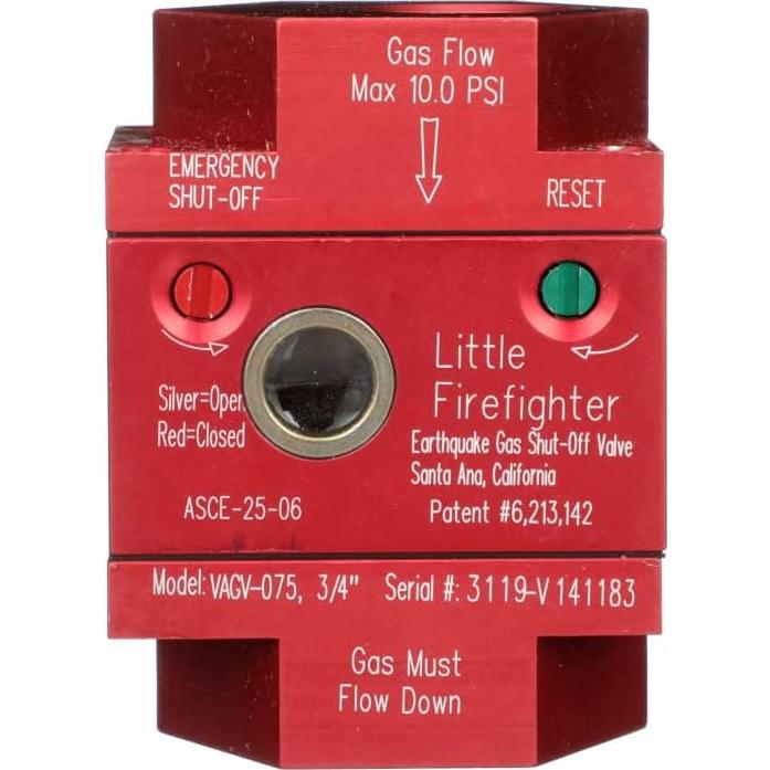 Válvula de Cierre de Gas Watts VAGV100 1" Plata para Terremotos