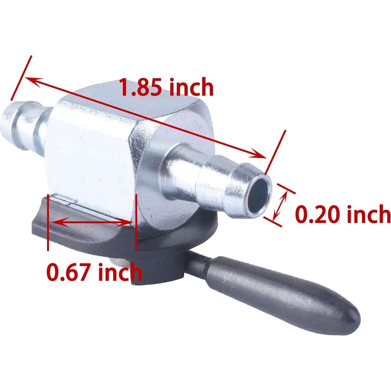 Válvula de Corte de Combustible Podoy 1/4" Metal Paquete de 2