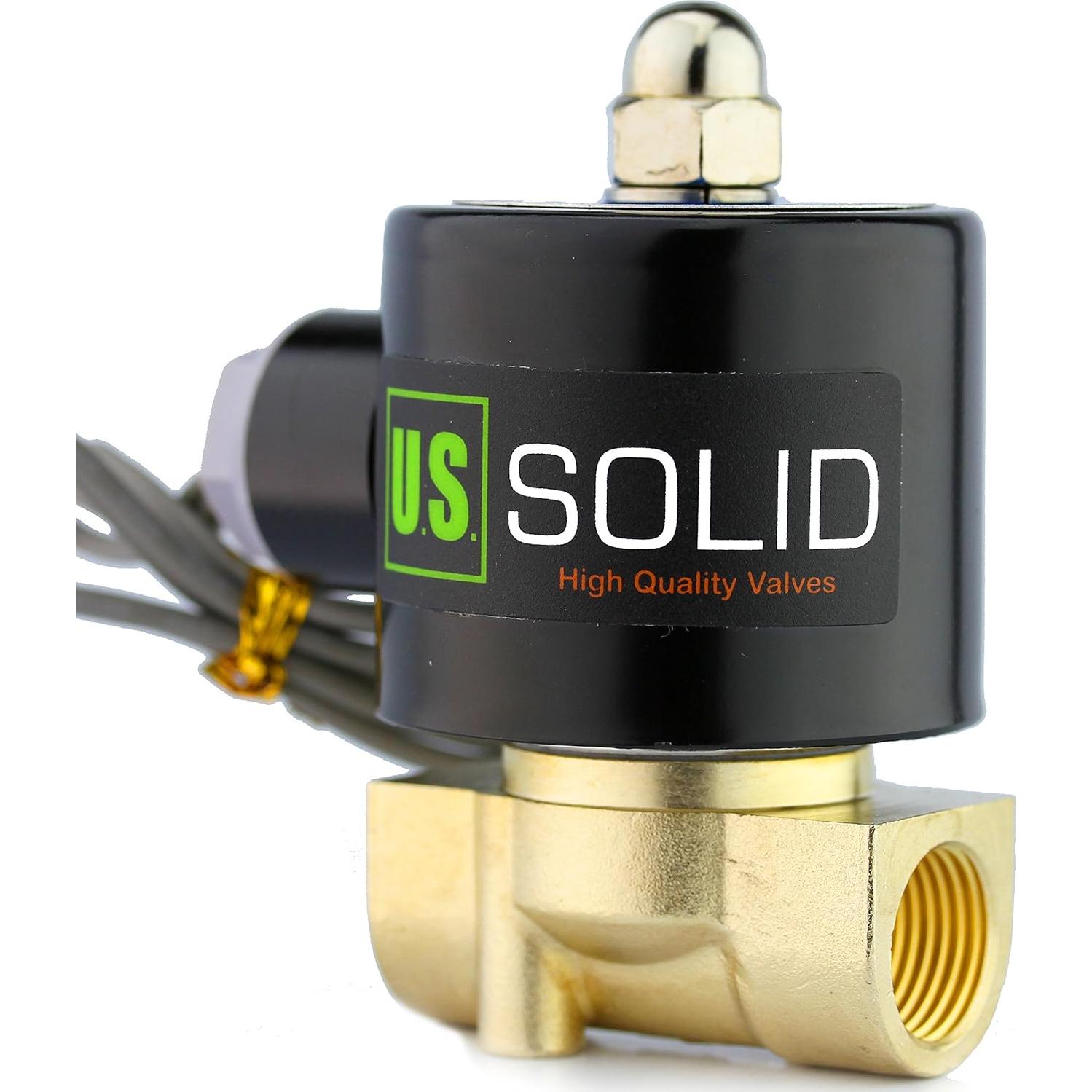 Válvula Solenoide Eléctrica U.S. Solid 3/8" 12V DC Junta VITON