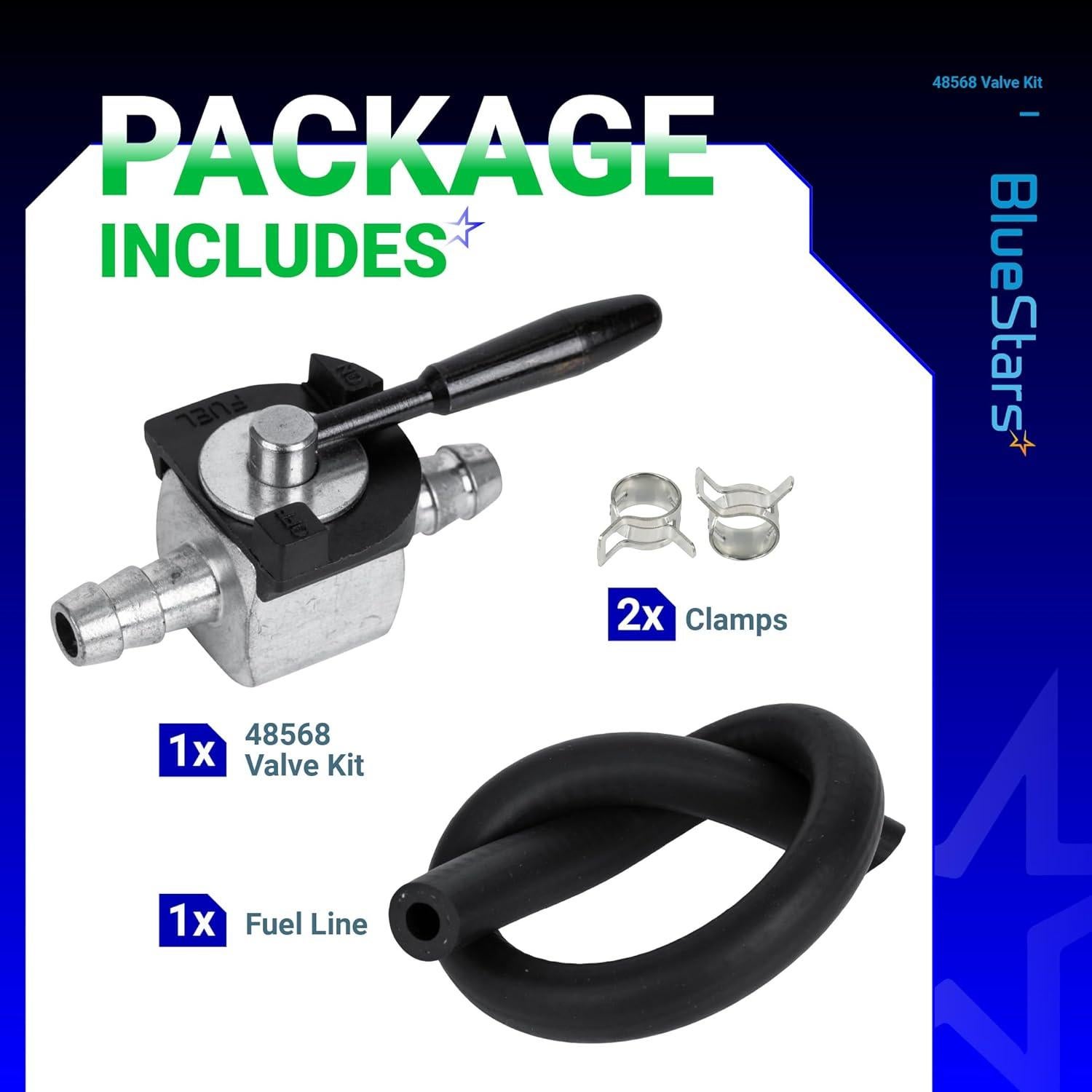 Válvula de Corte de Combustible BlueStars 48568 1/4" para Cortacésped