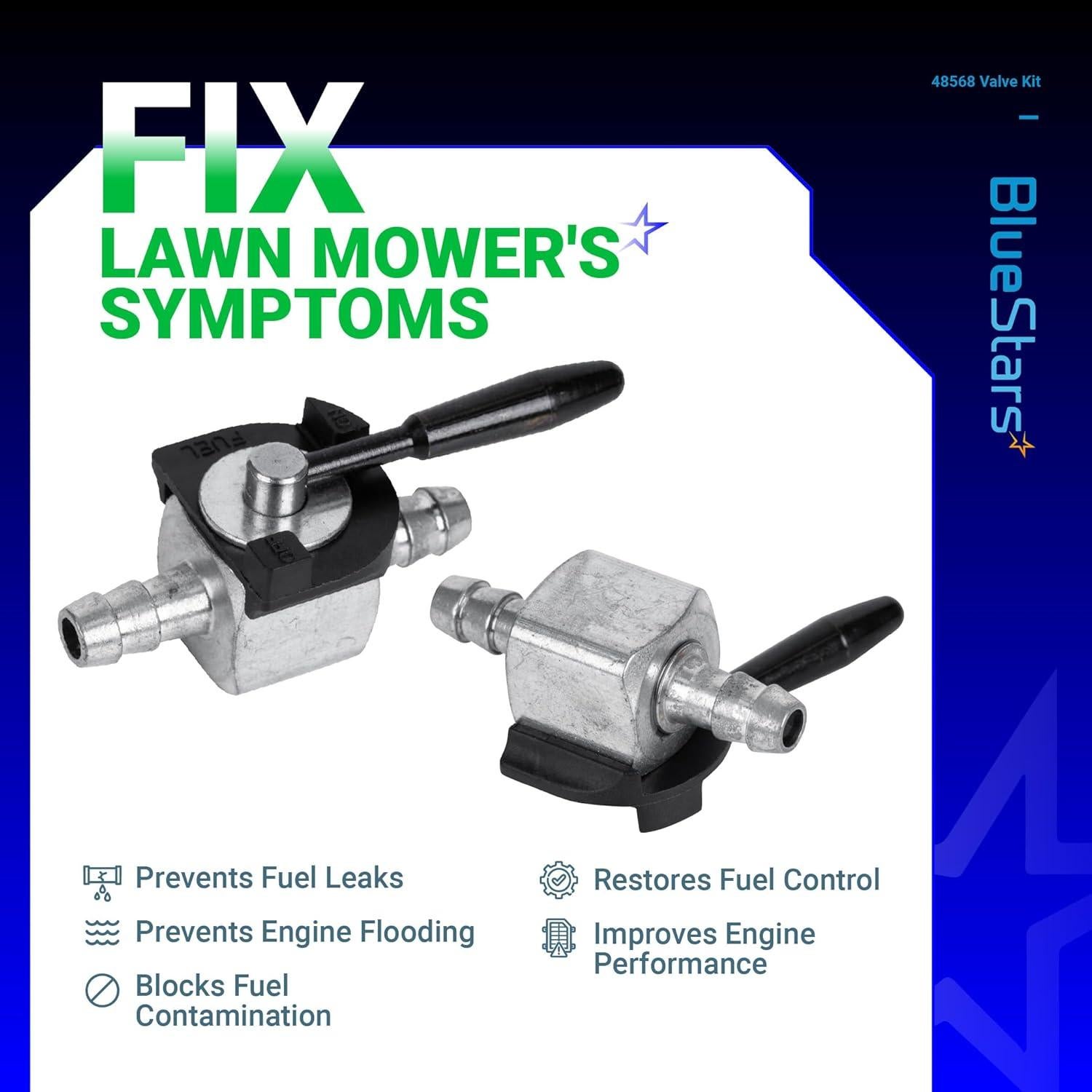 Válvula de Corte de Combustible BlueStars 48568 1/4" para Cortacésped