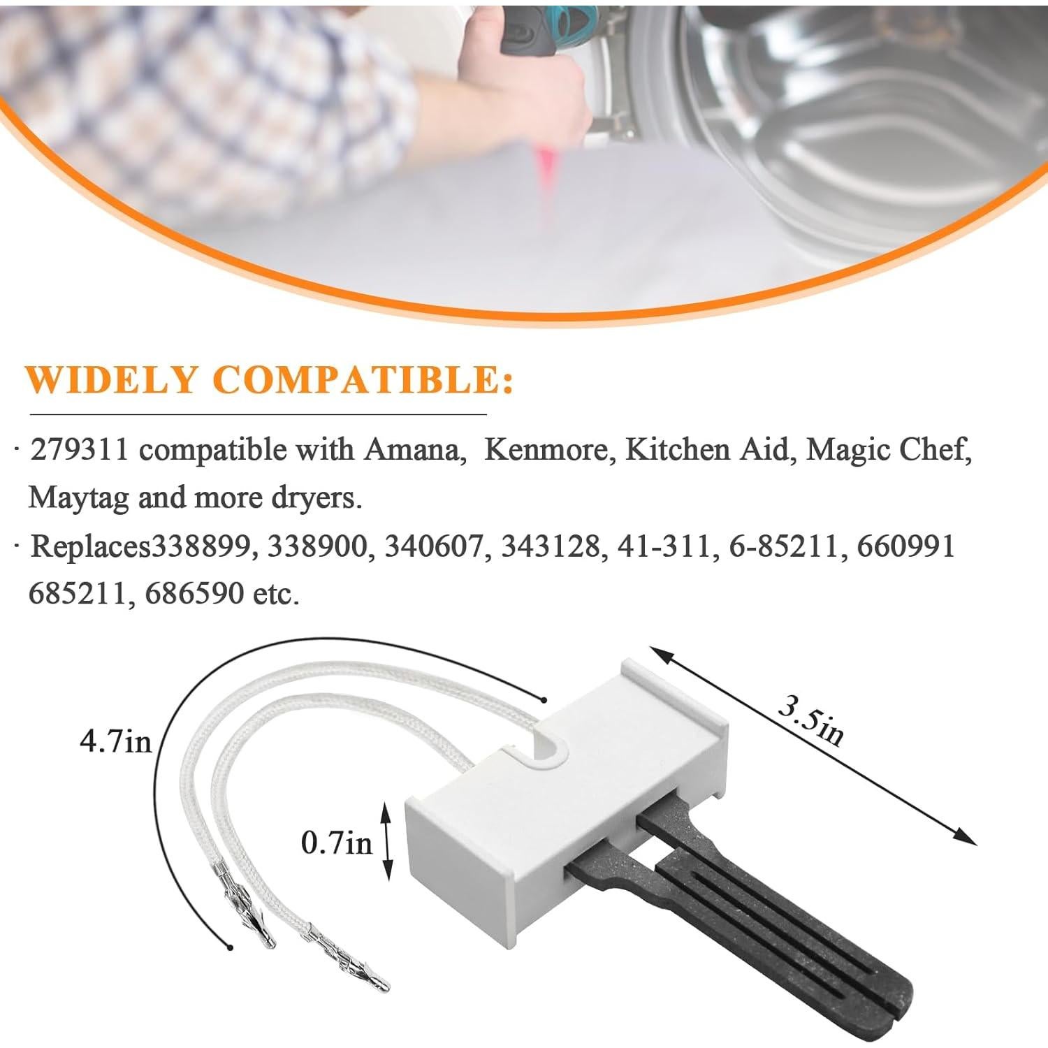 Kit de Reparación Secadora Gas Blutoget WP338906 279311 279834