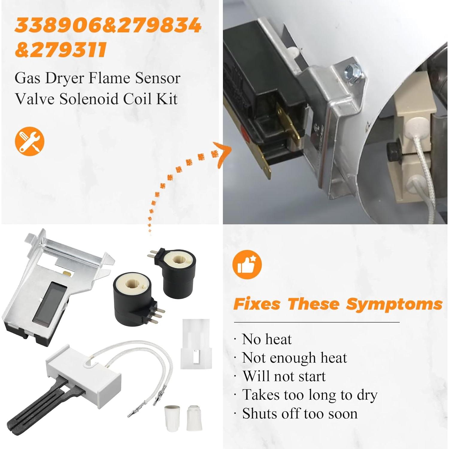 Kit de Reparación Secadora Gas Blutoget WP338906 279311 279834