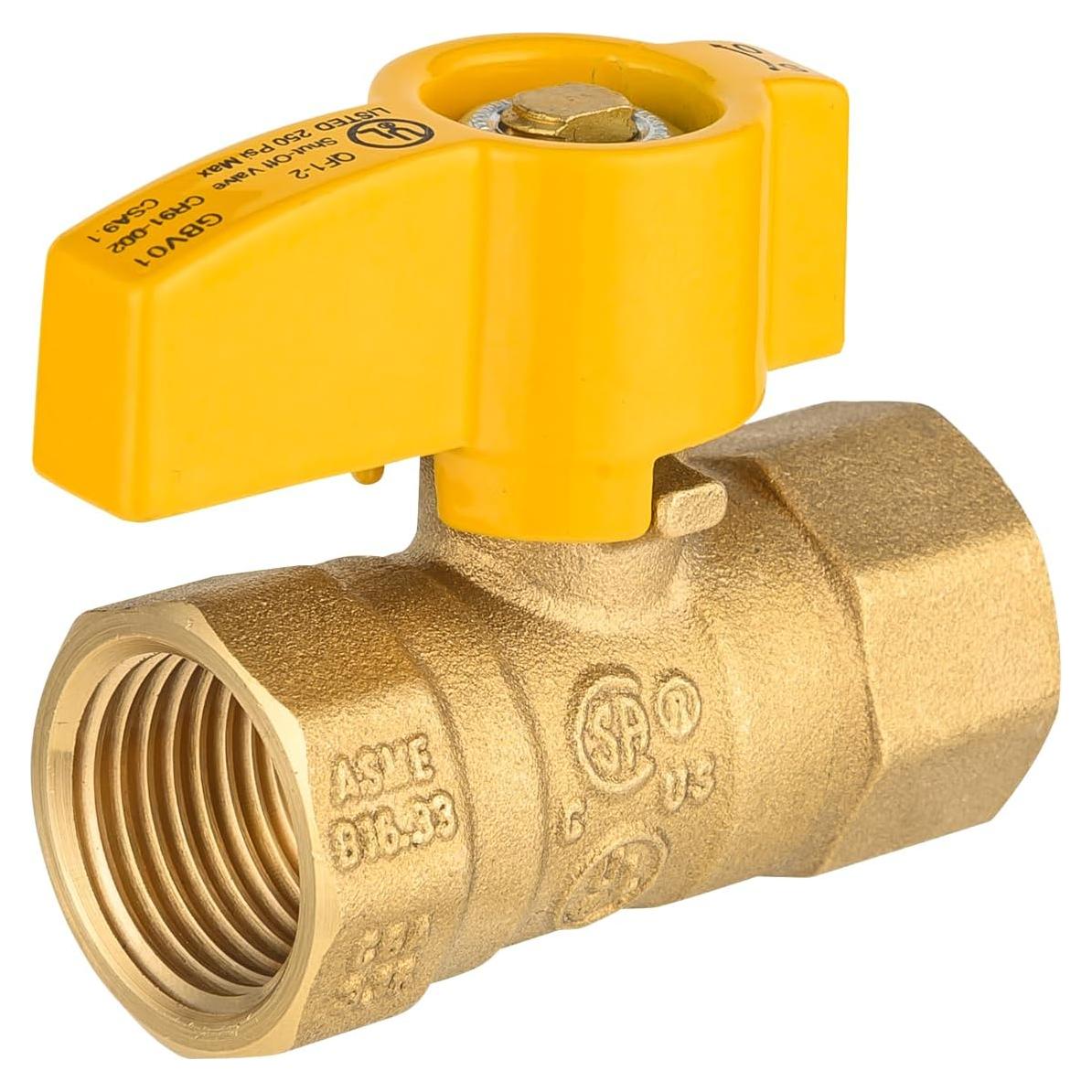 Válvula de Bola de Gas HeSun 1/2" FIP Latón 1 Paquete