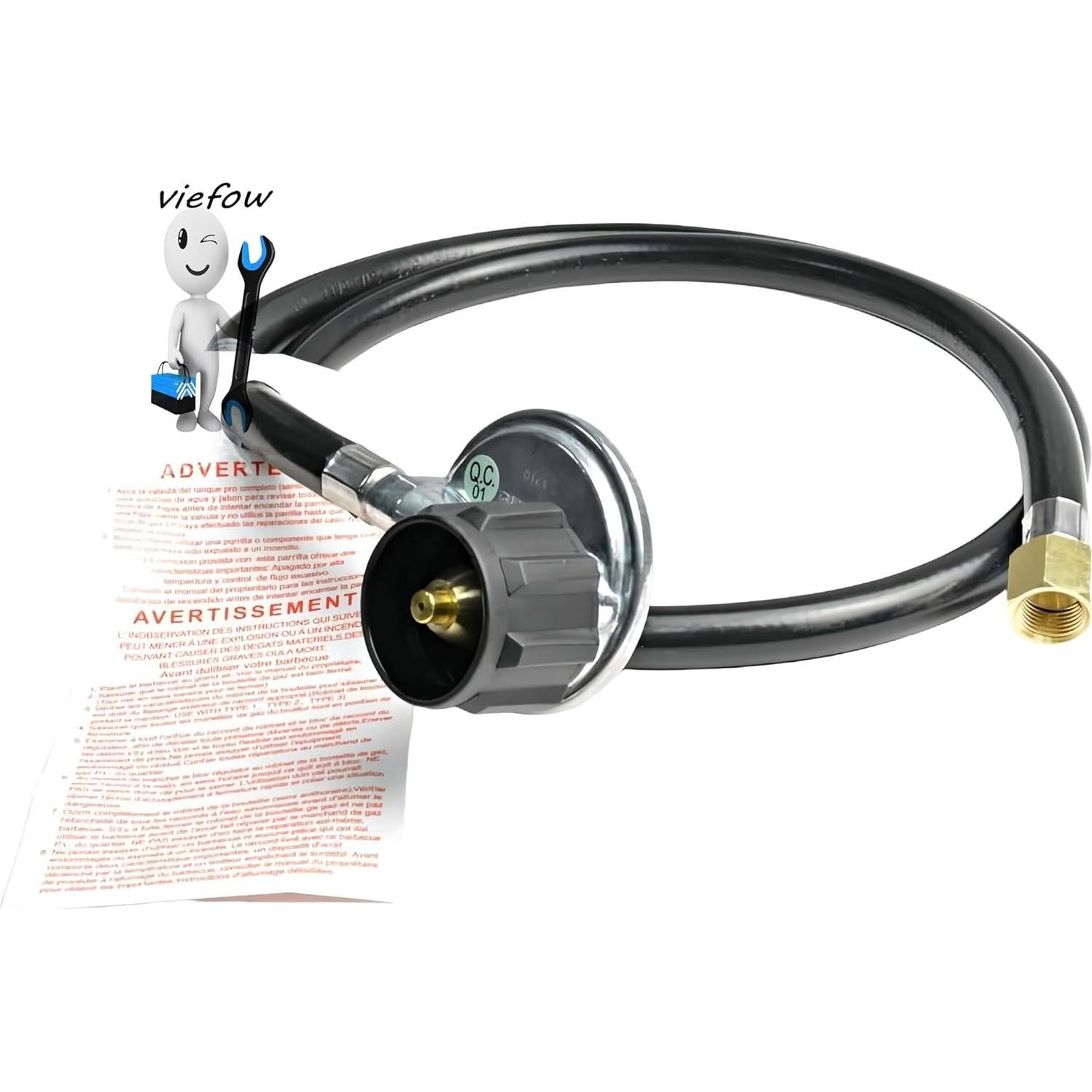 Kit de fogatas de gas propano Viefow con manguera 1.52m