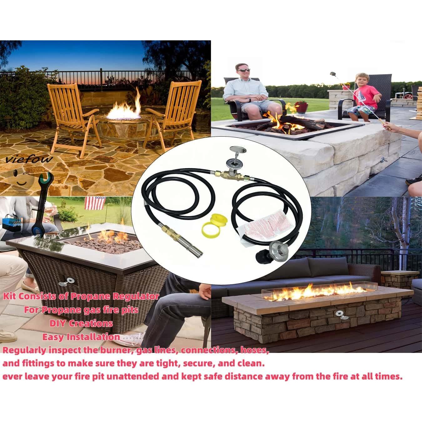 Kit de fogatas de gas propano Viefow con manguera 1.52m