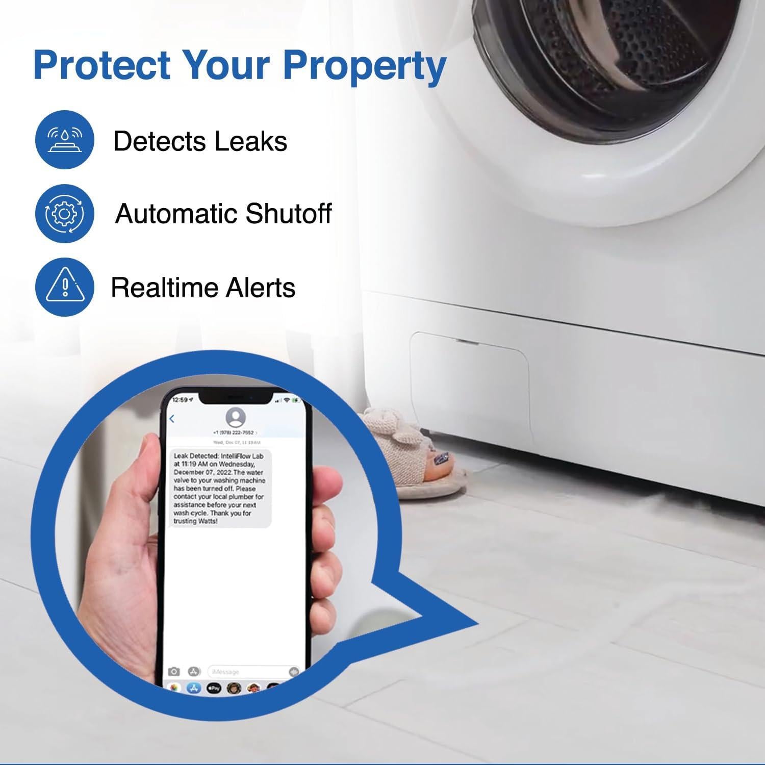 Válvula de Cierre de Agua Inteligente Watts Intelliflow 1/2"