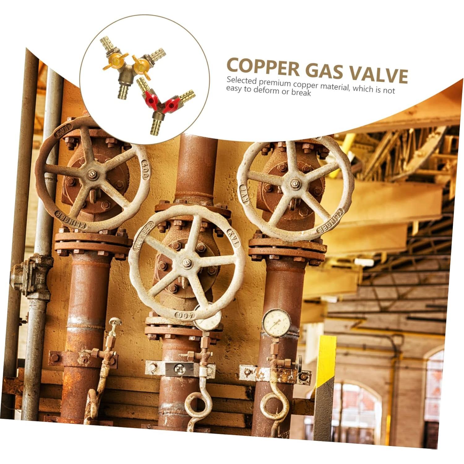 2 Válvulas de Cobre en Y para Gas LIFKICH 10x10cm