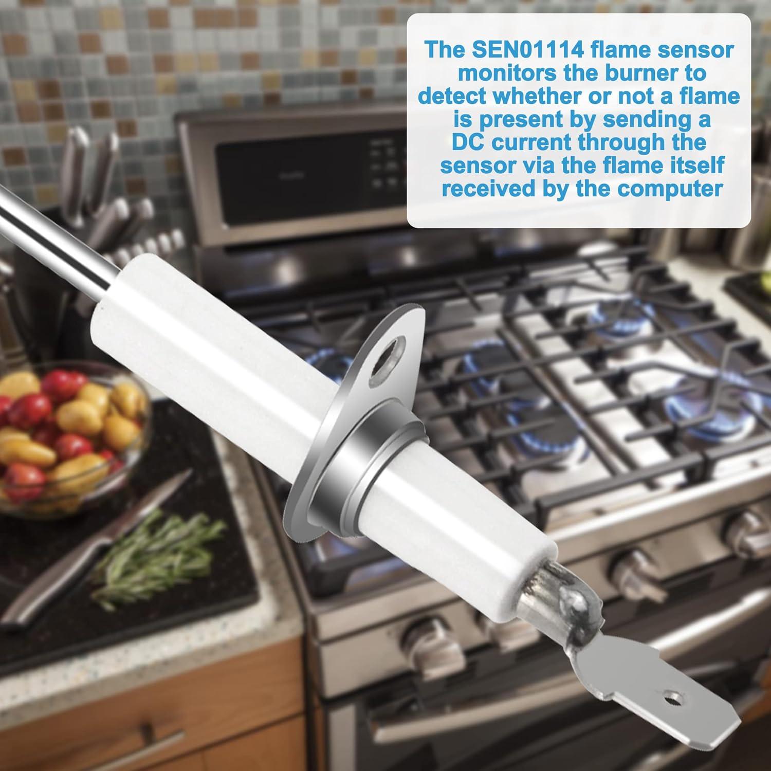 Romalon SEN01114 SEN0491 Flame Sensor Replacement Part fit for Tr-ane Gas Furnace B340888-1