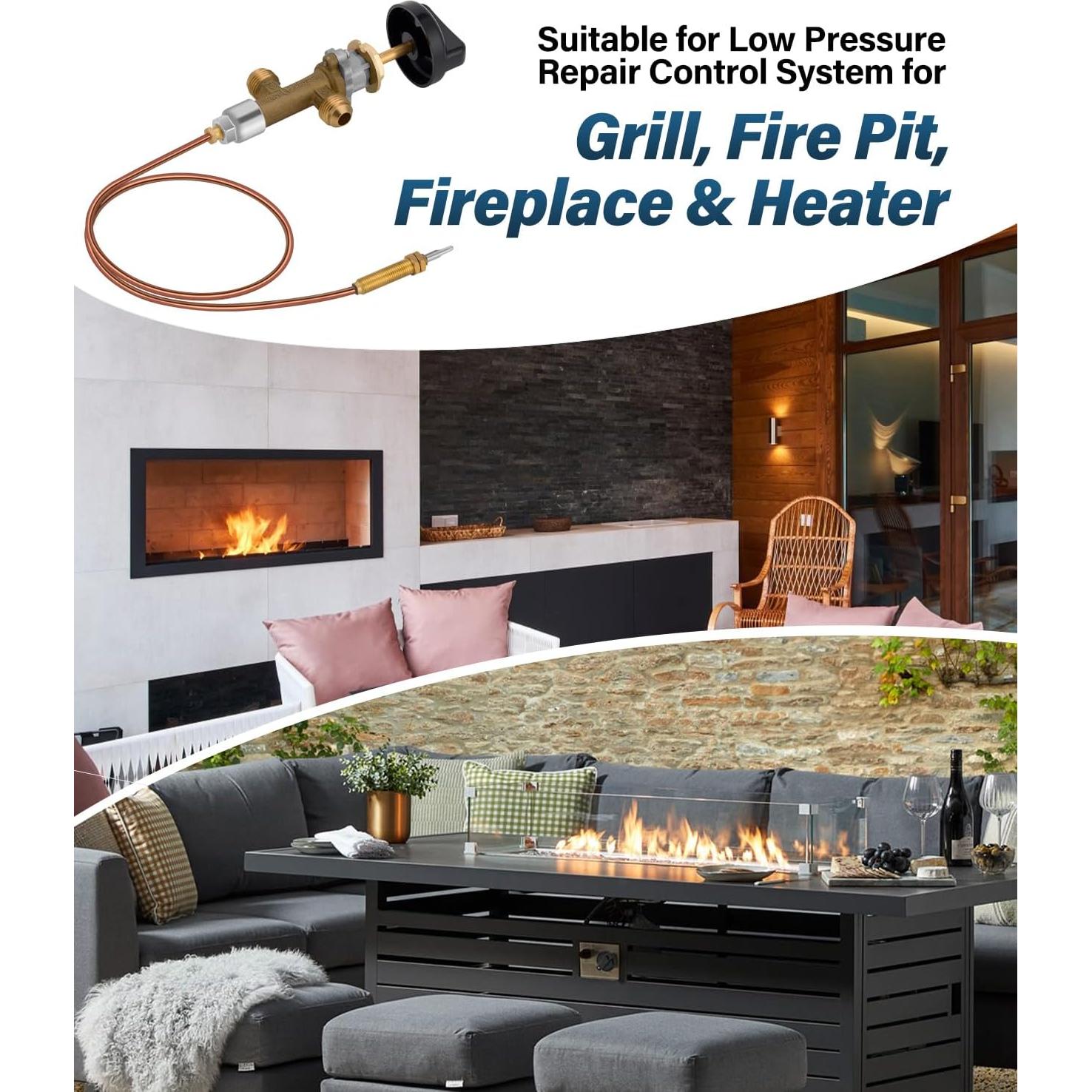 Kit Válvula de Control de Gas Propano WADEO con Termopar 600mm