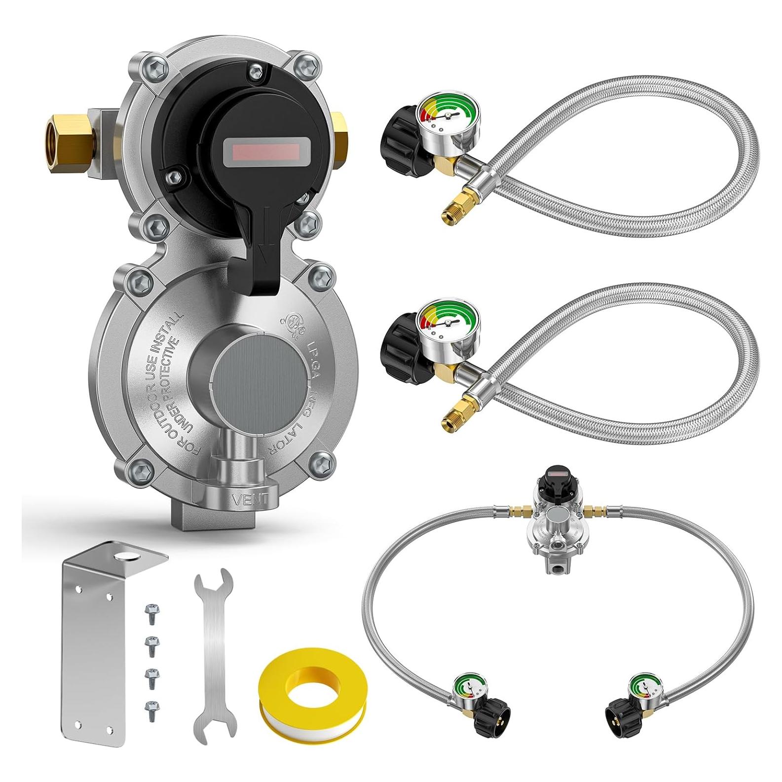 Regulador de Propano Alloxity 2 Etapas con Mangueras 18"