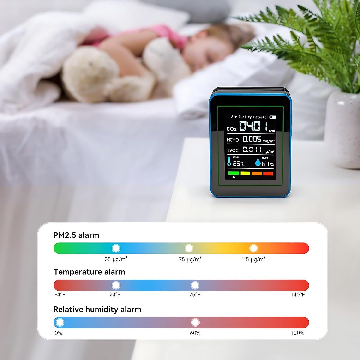 Monitor de Calidad del Aire 5 en 1 RISOON ZN-MT25 Portátil
