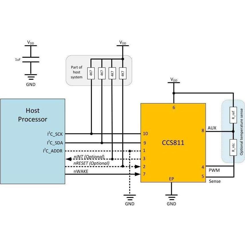 Sensor de Gas CO2 eCO2 TVOC HiLetgo CCS811 I2C 22.96g