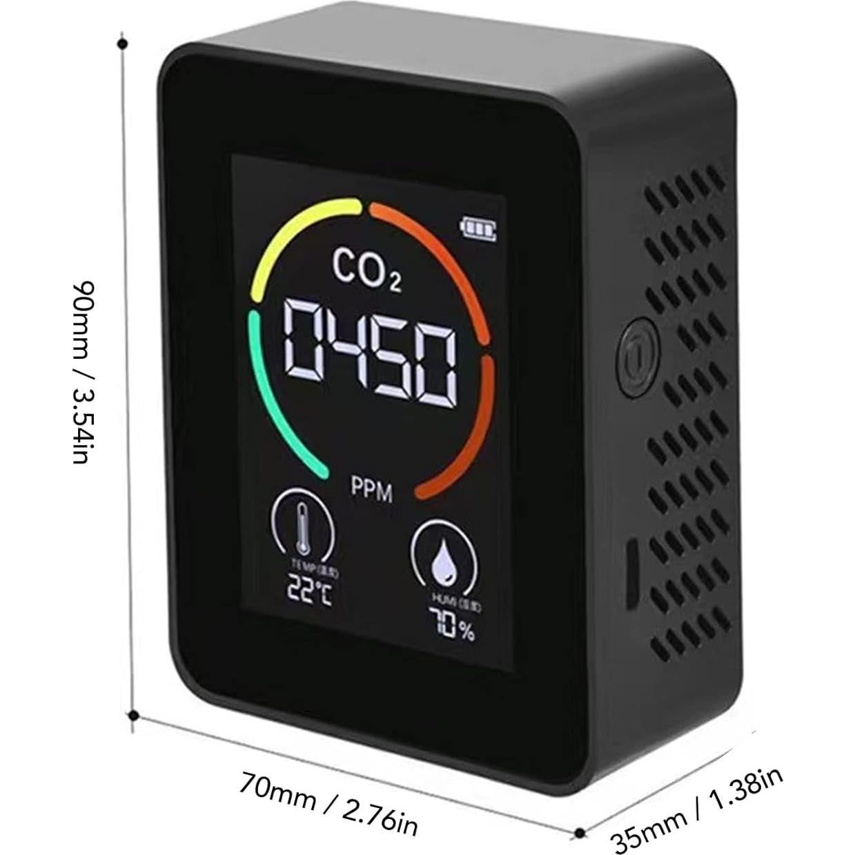 Detector de CO2 FTVOGUE con Sensor TVOC y Monitor en Tiempo Real