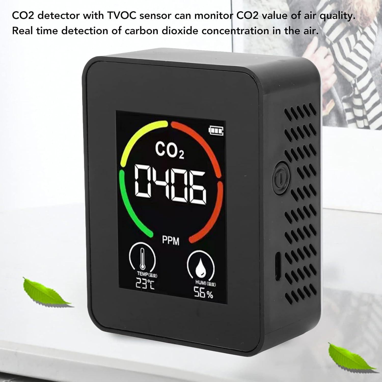 Detector de CO2 FTVOGUE con Sensor TVOC y Monitor en Tiempo Real