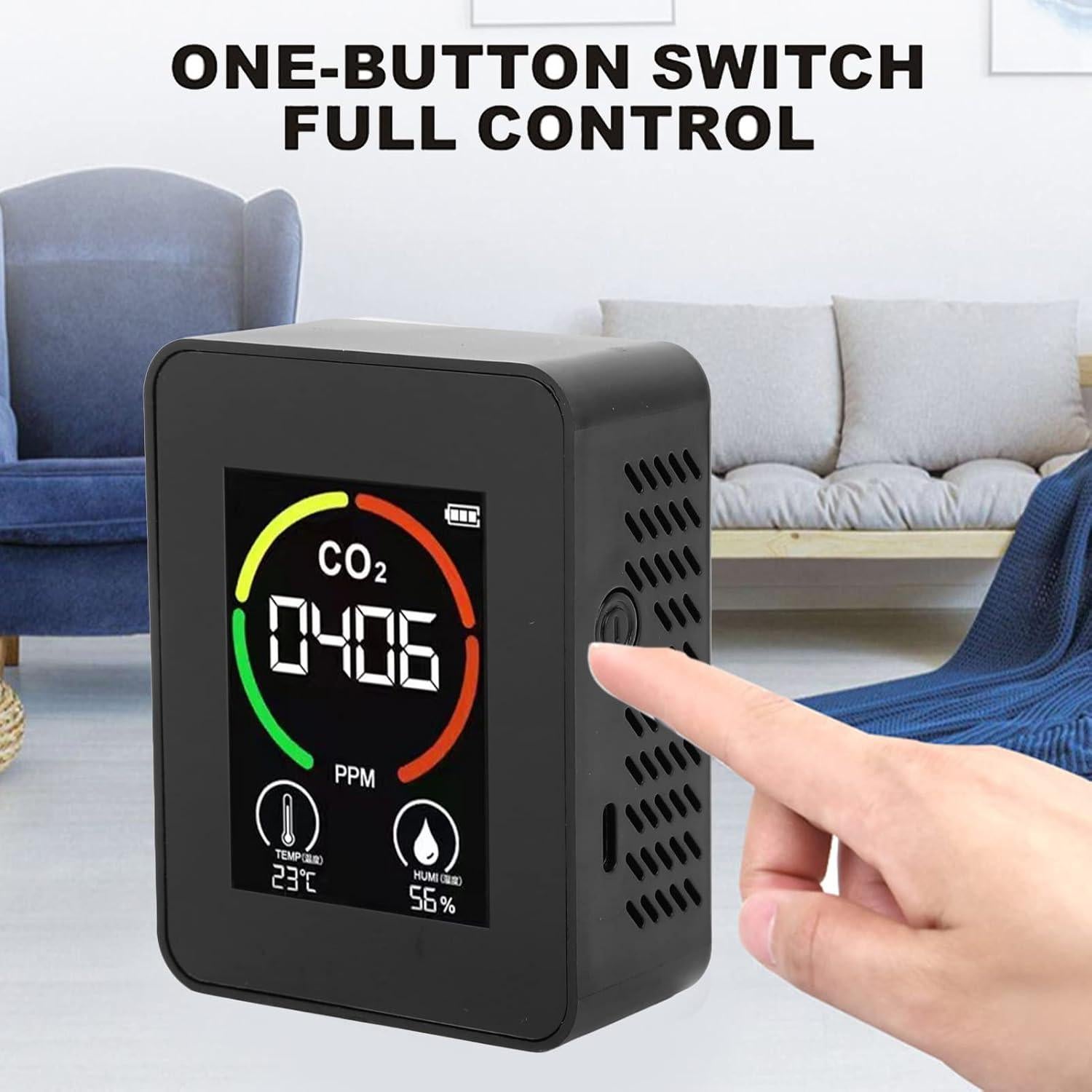 Detector de CO2 FTVOGUE con Sensor TVOC y Monitor en Tiempo Real