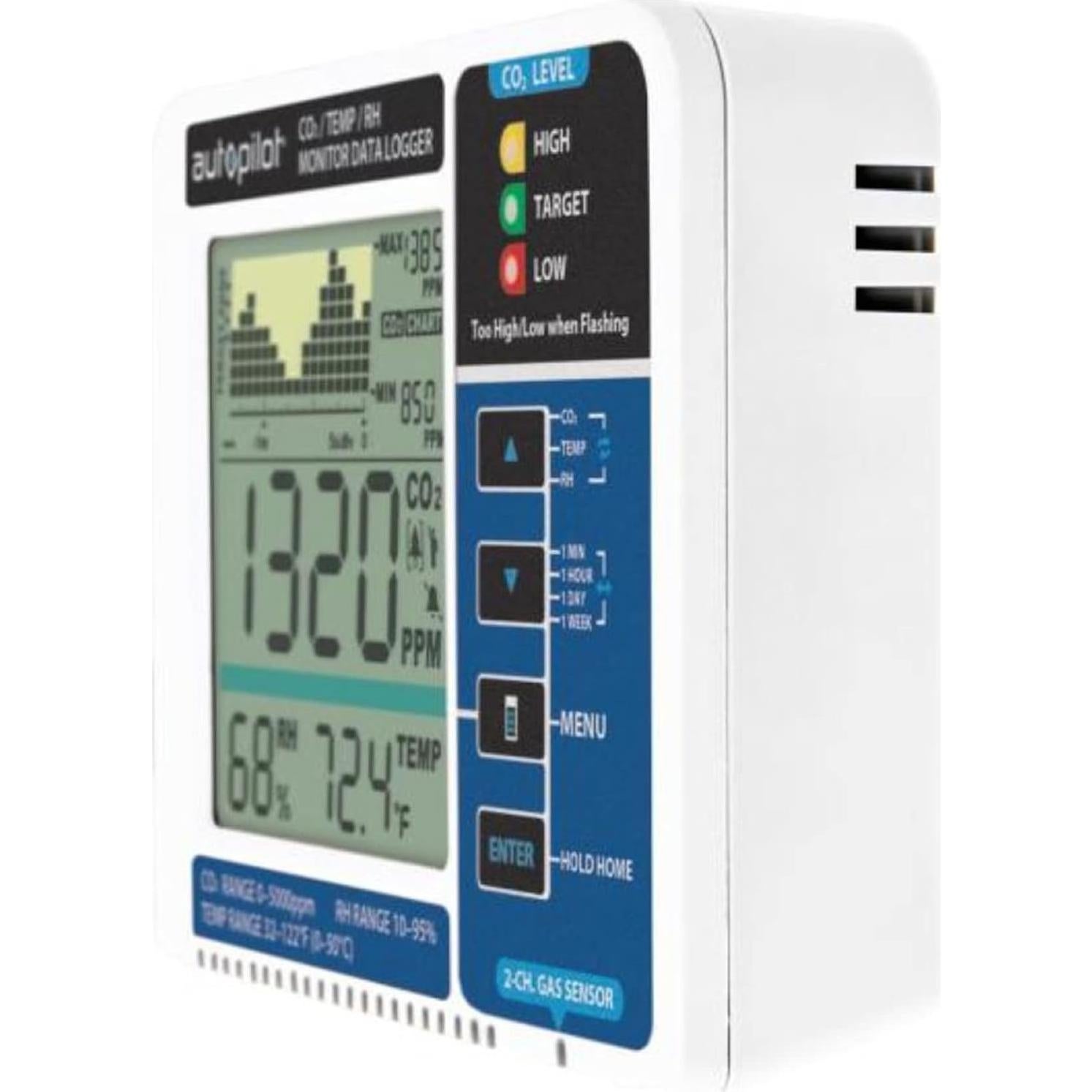 Monitor de CO2 de escritorio Autopilot APCEM2 - Medidor de Temperatura y Humedad
