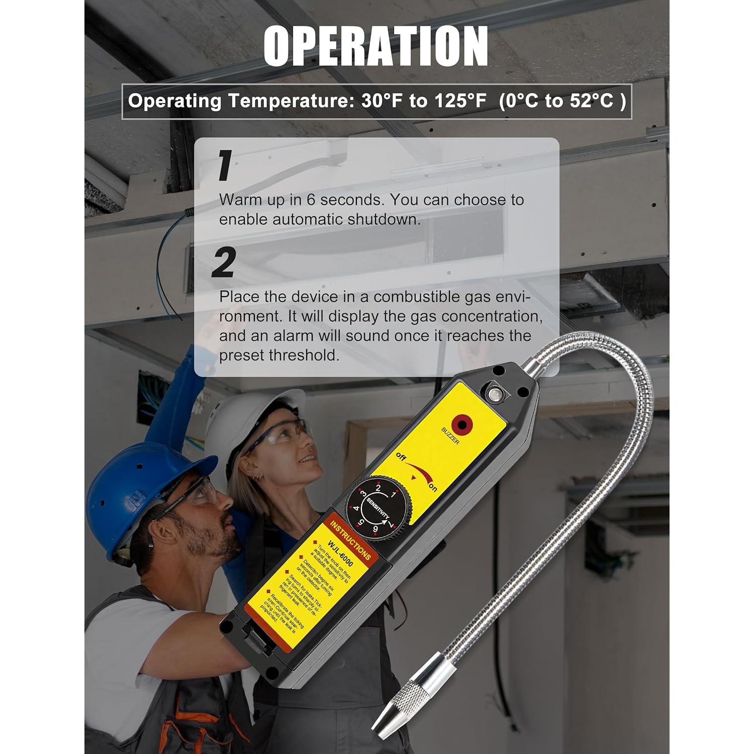 Detector de Fugas de Gas Halógeno AMTAST WJL-6000 con Alarma