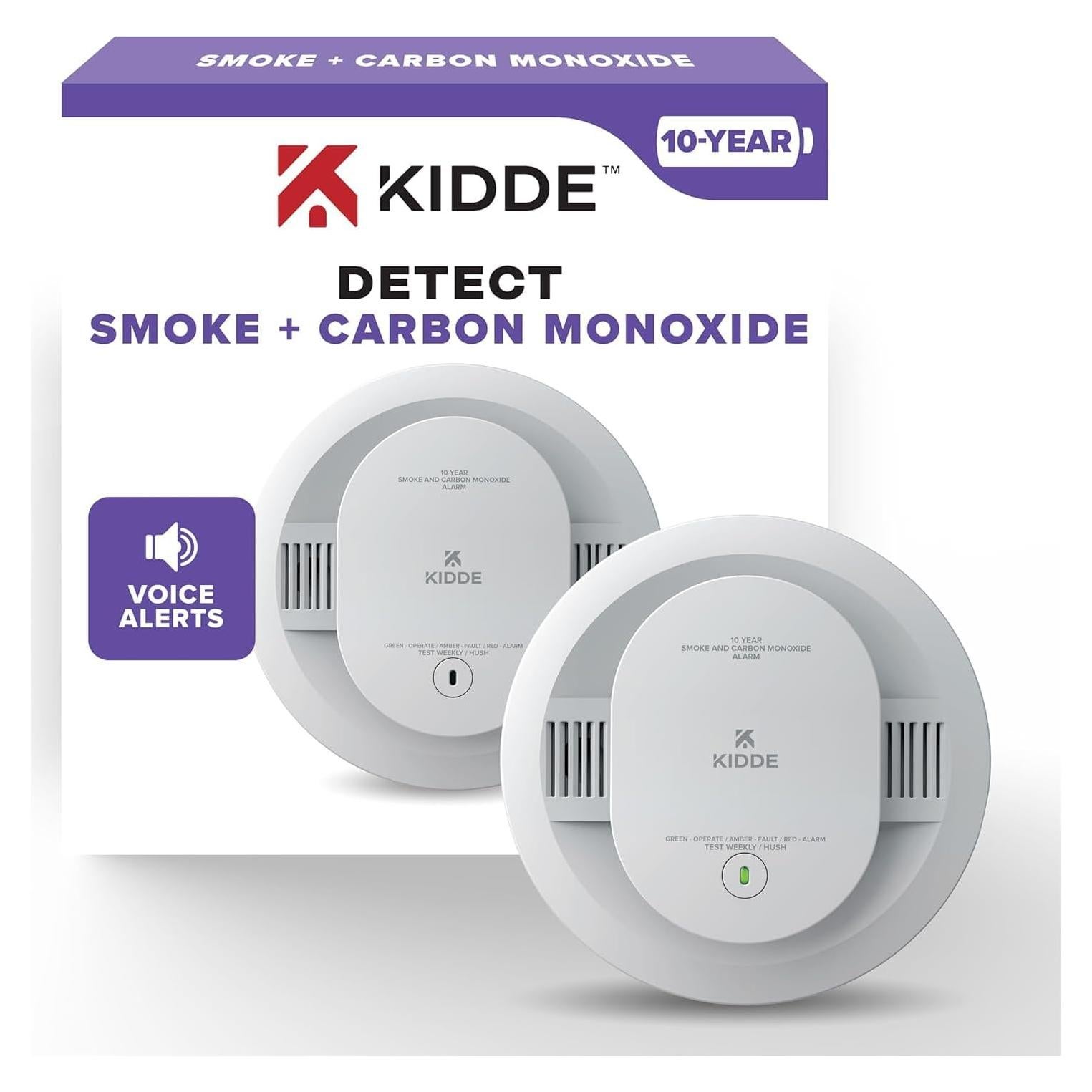 Detector de Humo y Monóxido Kidde 30CUD10-V Batería 10 Años