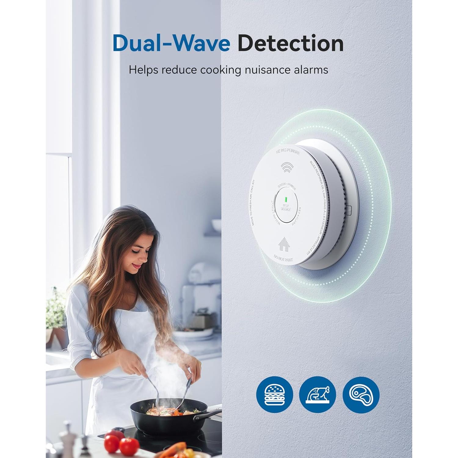 Detector de Humo y Monóxido SITERWELL GS886-H02 Paquete de 4