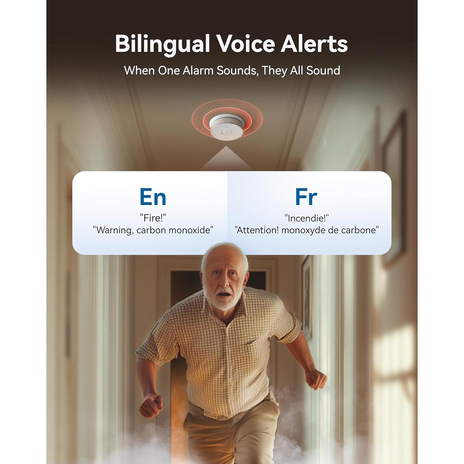 Detector de Humo y Monóxido SITERWELL GS886-H02 Paquete de 4