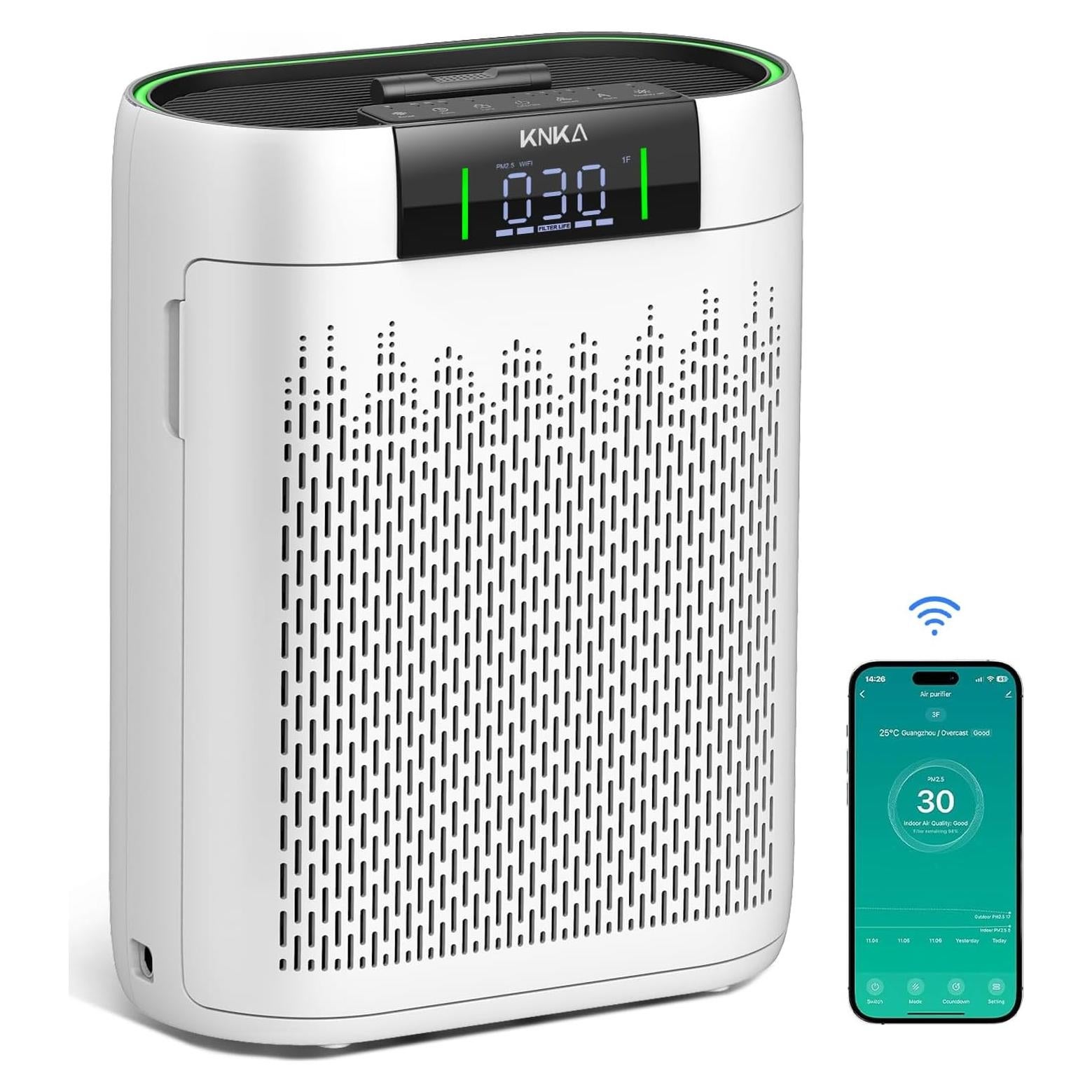 Purificador de Aire KNKA AP2000WF HEPA 162 m² WiFi Blanco