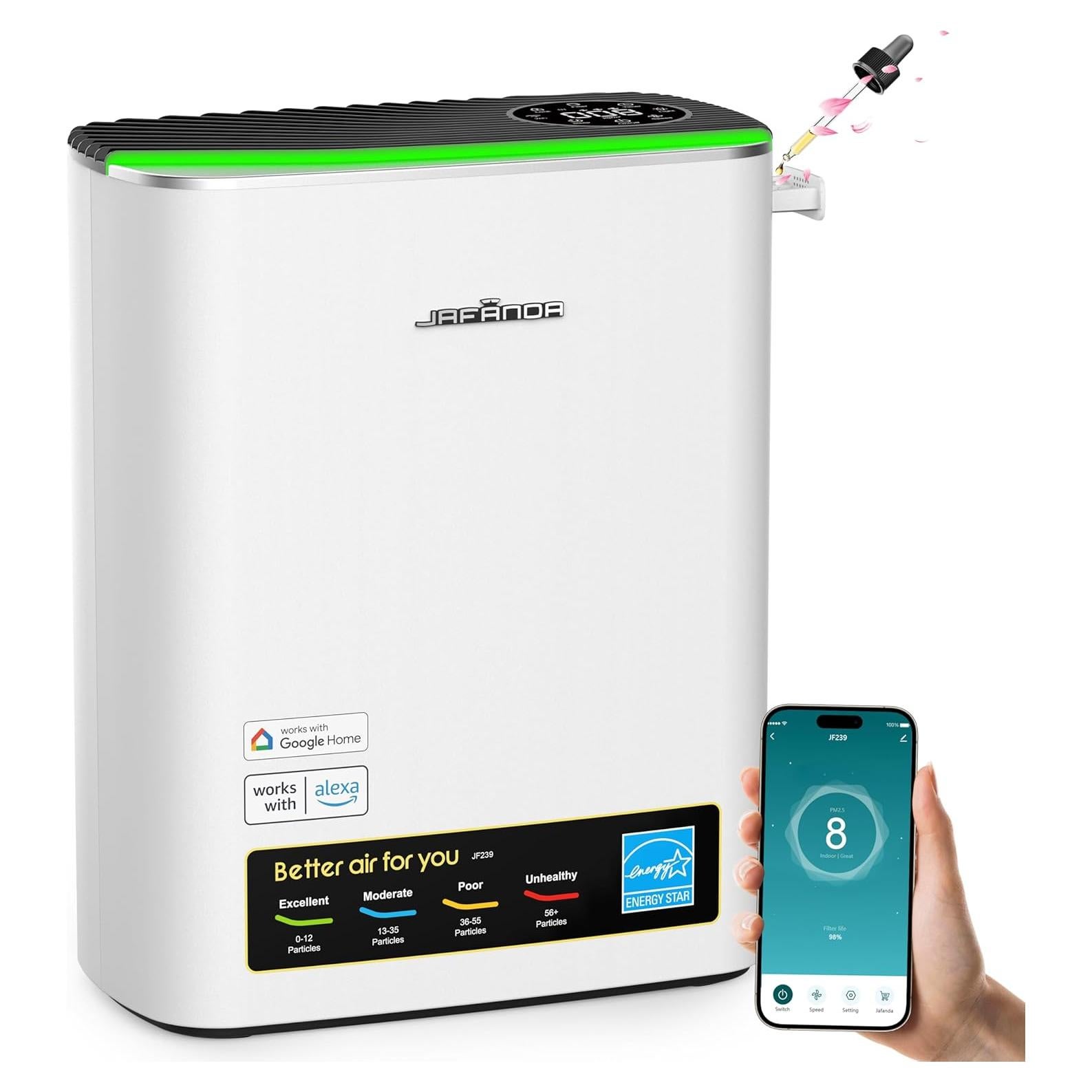 Purificador de Aire Jafanda JF239 HEPA para Habitaciones Grandes