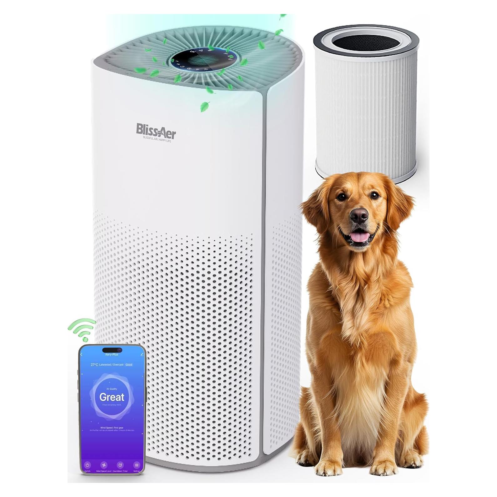 Purificador de aire HEPA Kery Plus para mascotas 139 m² WiFi