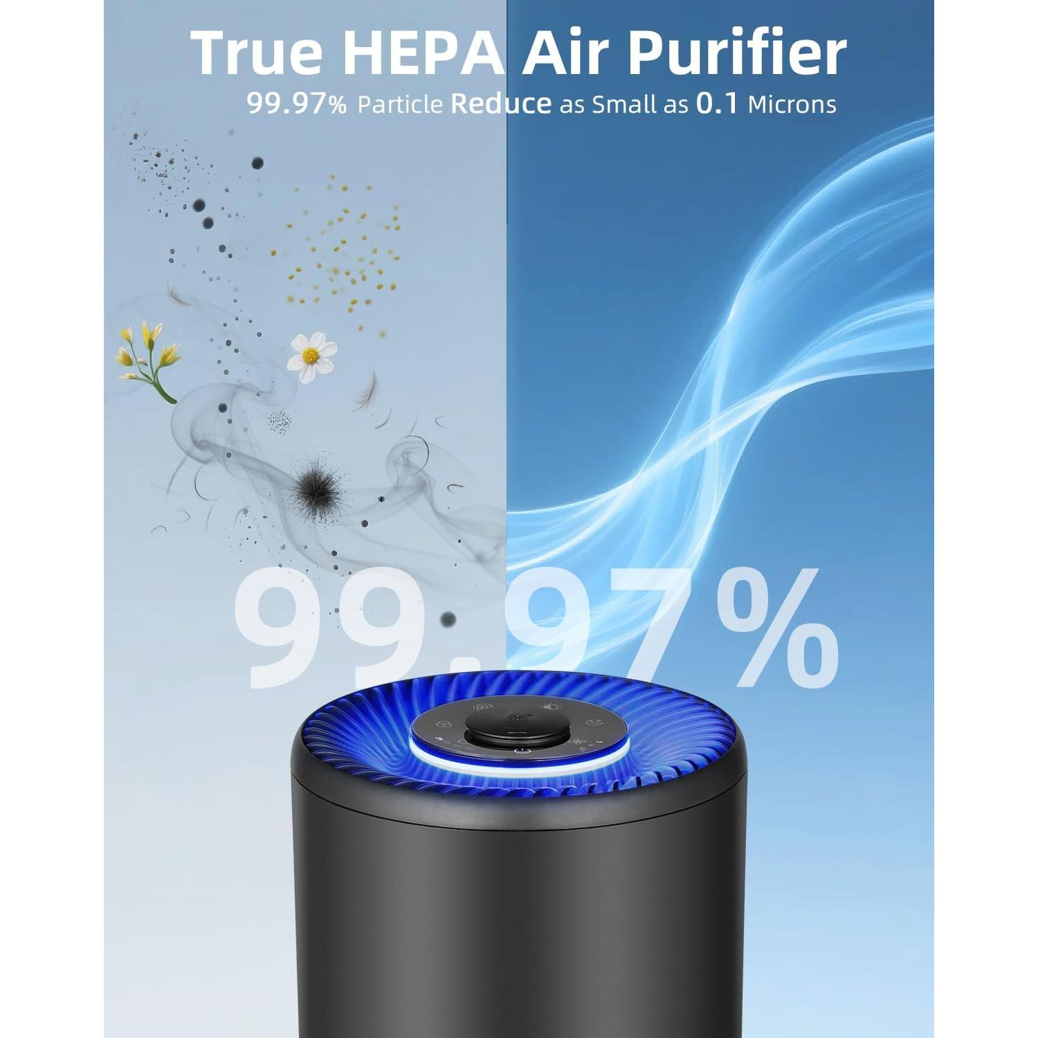 Purificador de Aire Slevoo HEPA 3-en-1 para Habitaciones 94.3 m²