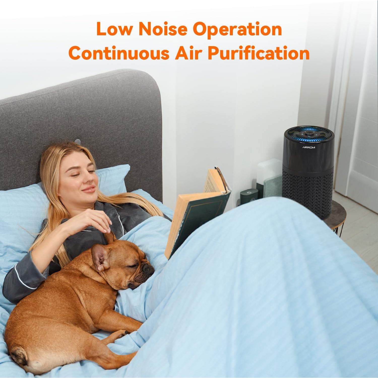 Purificador de Aire AIRROMI A2002 para Mascotas 61 m² Negro