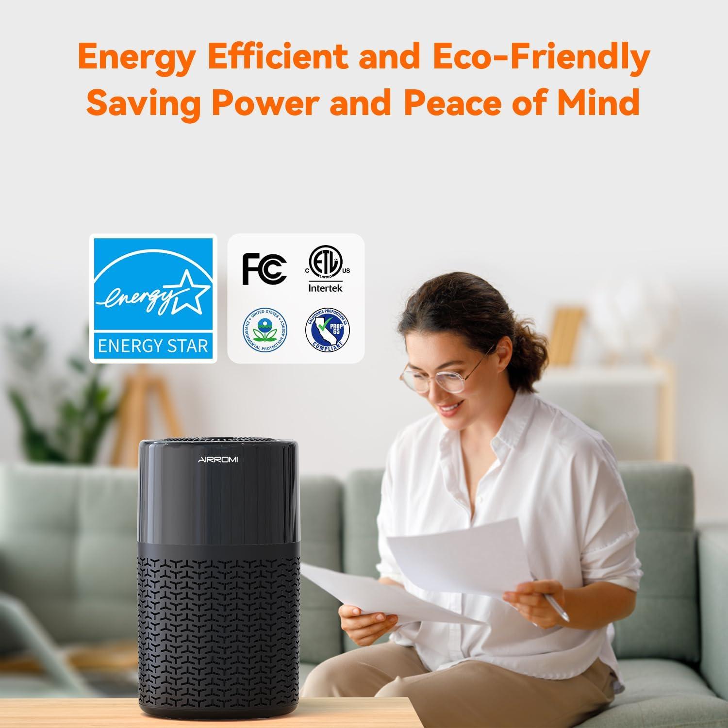 Purificador de Aire AIRROMI A2002 para Mascotas 61 m² Negro